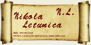 Nikola Letunica vizit kartica